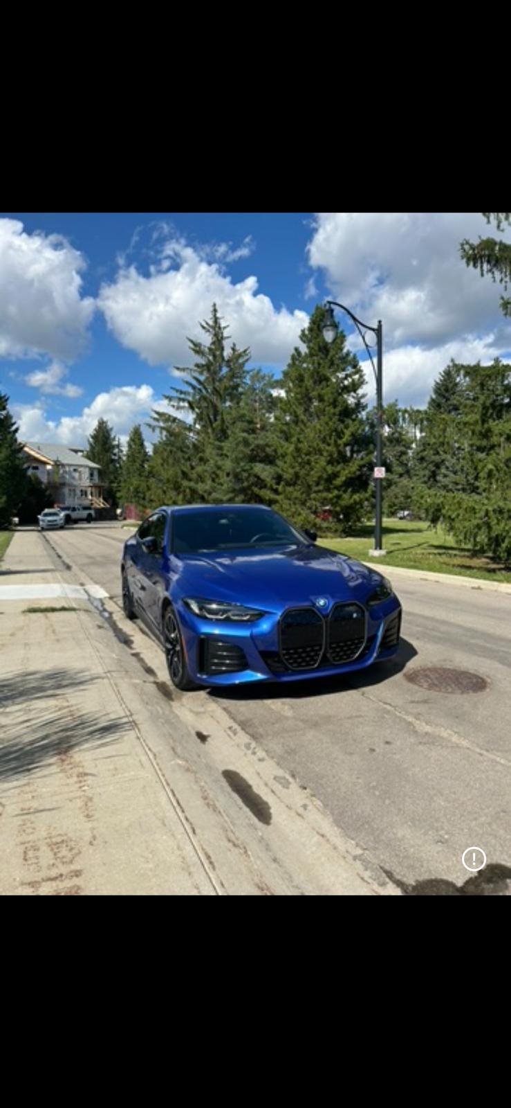 Blue BMW i4 exterior ceramic coat